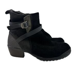 Keen Morrison Mid Boot Black Suede Leather Zip Low Heel Tread S1015459 Womens 9